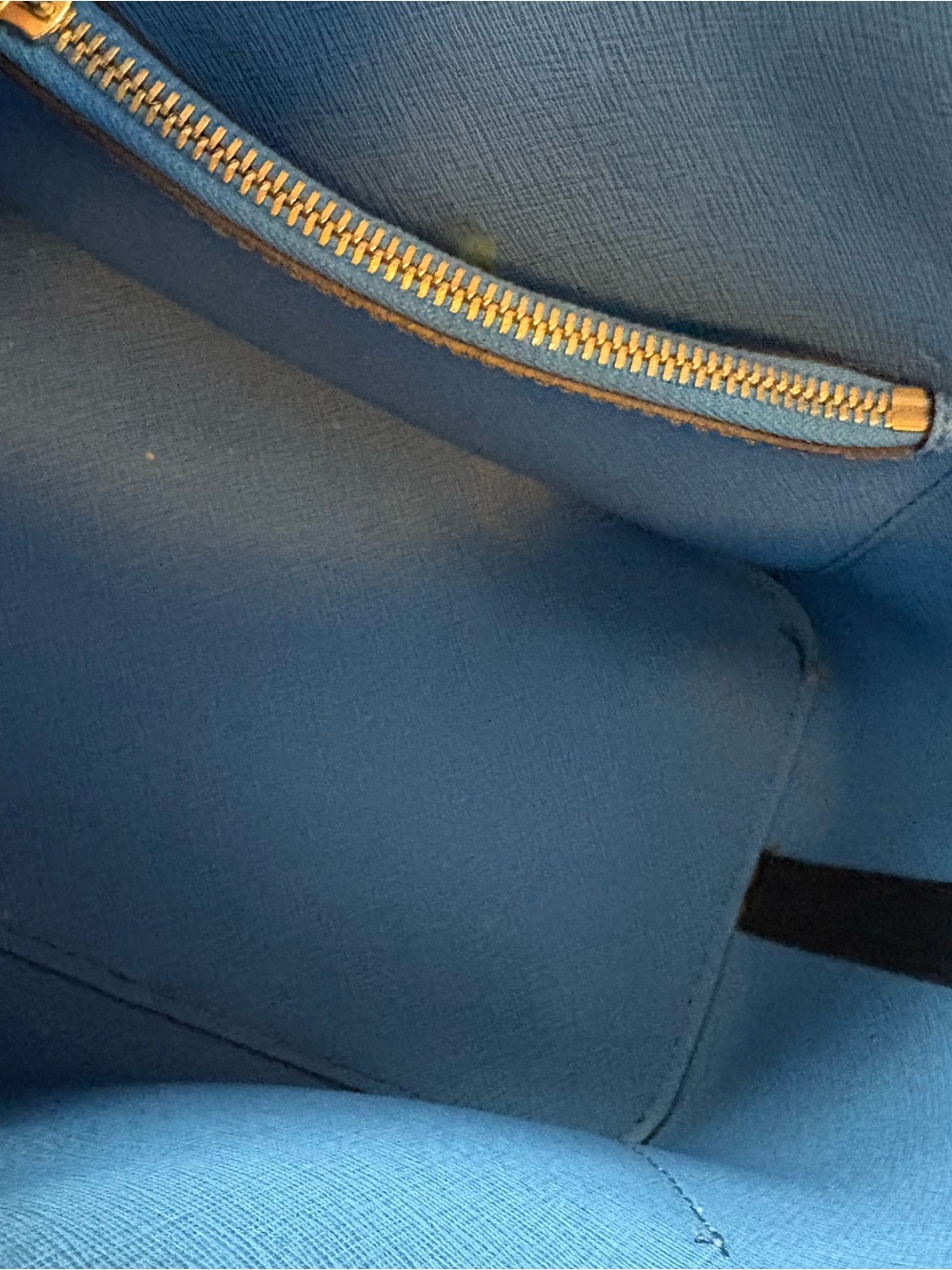 Michael Kors Dark Blue Leather Satchel with Blue Interior & Gold Hardware - Picture 3 of 4